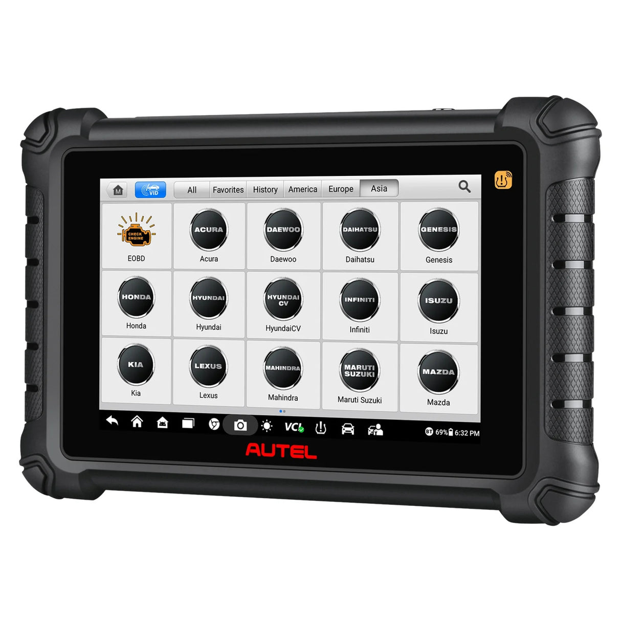 Autel MaxiTPMS TS900 mit Fahrzeugmarken-Auswahl auf dem Display