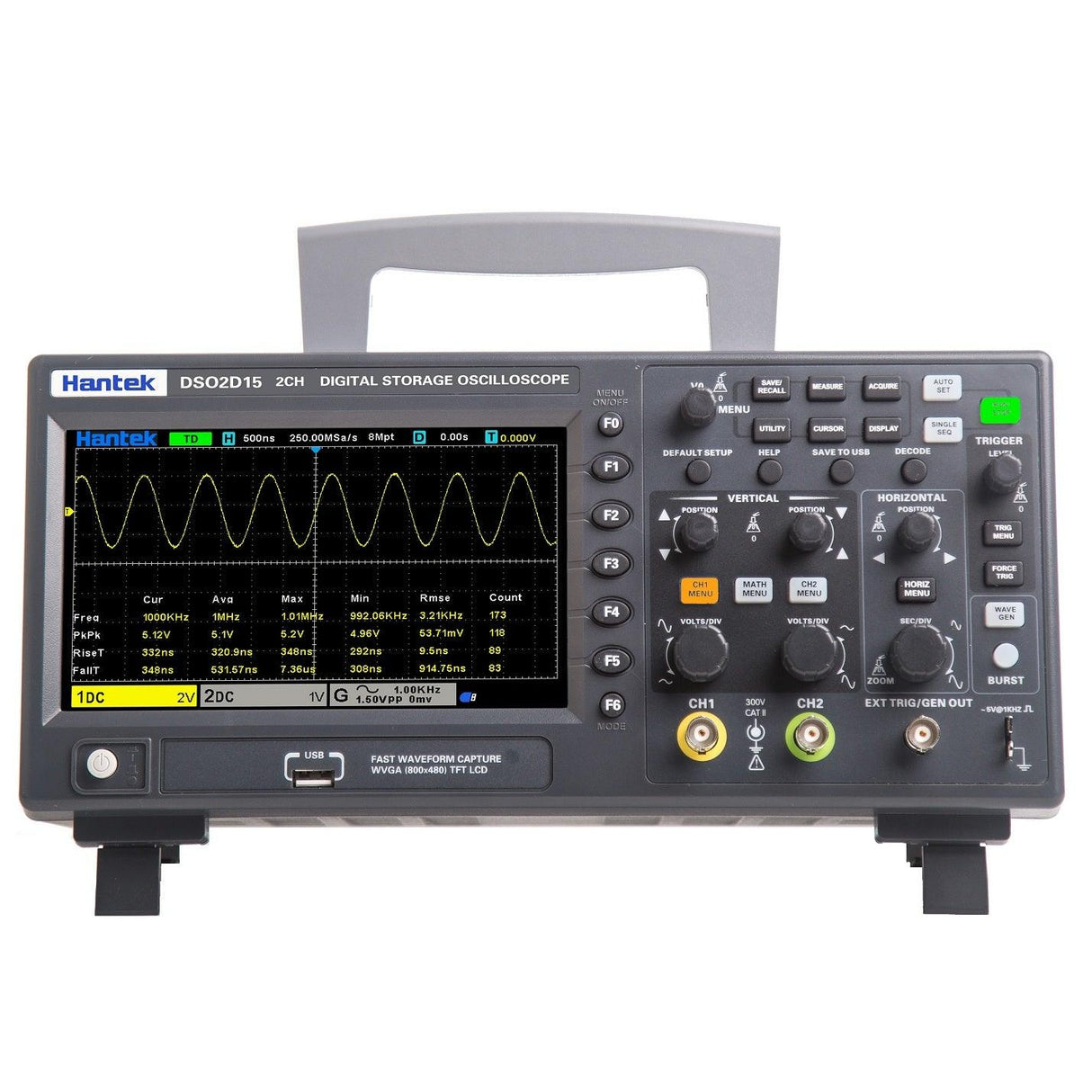 Hantek DSO2D15 Zweikanal Digital Lager Oszilloskop /AFG-Signalgenerator.