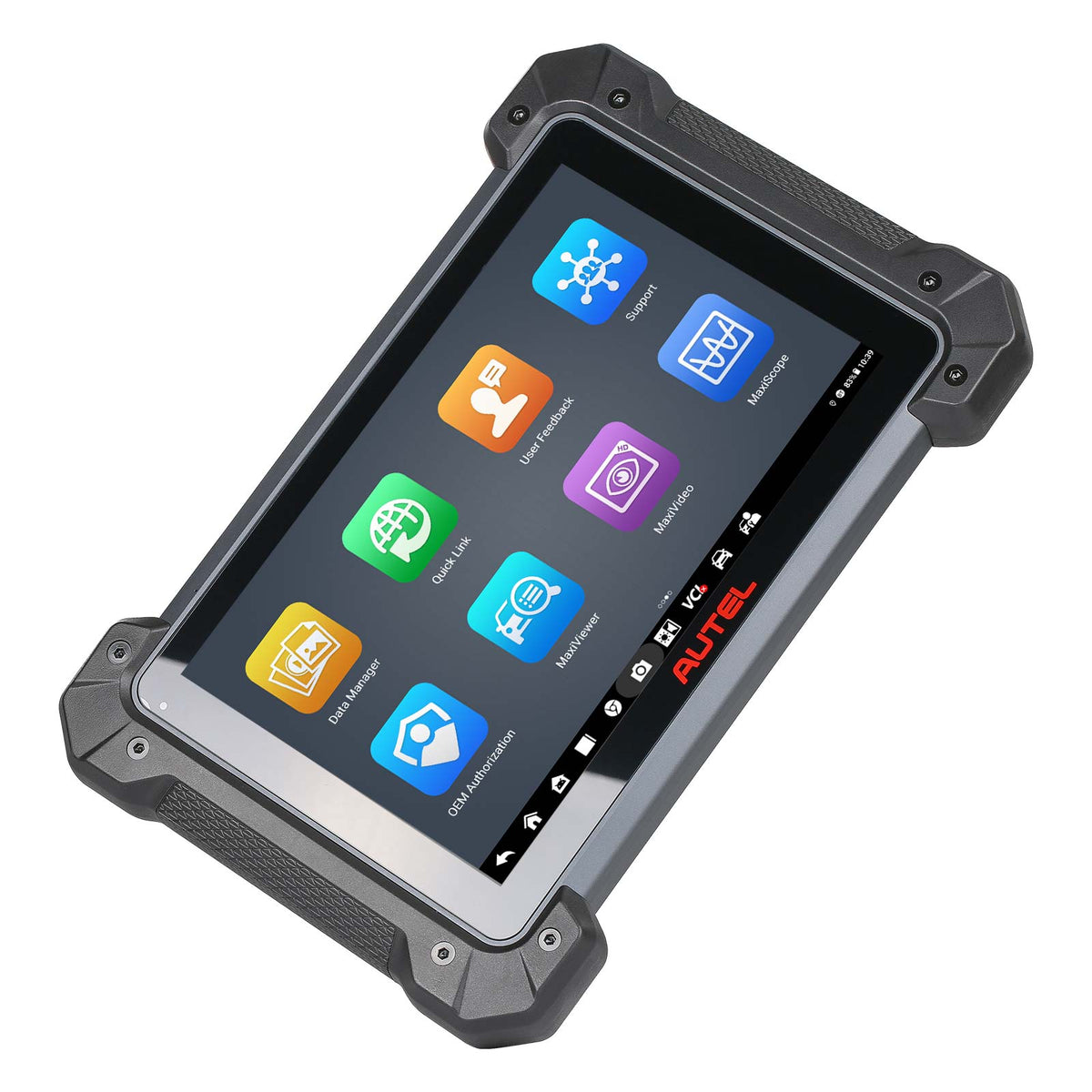 Autel MaxiCom MK908 Pro II Schrägansicht des robusten Werkstatt-Tablets