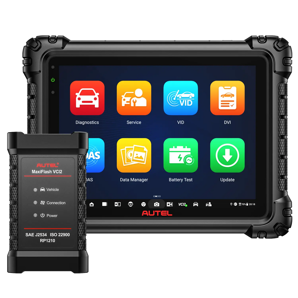 Autel MaxiSys MS909 S2 Diagnosetablet mit MaxiFlash VCI2 und Hauptmenü