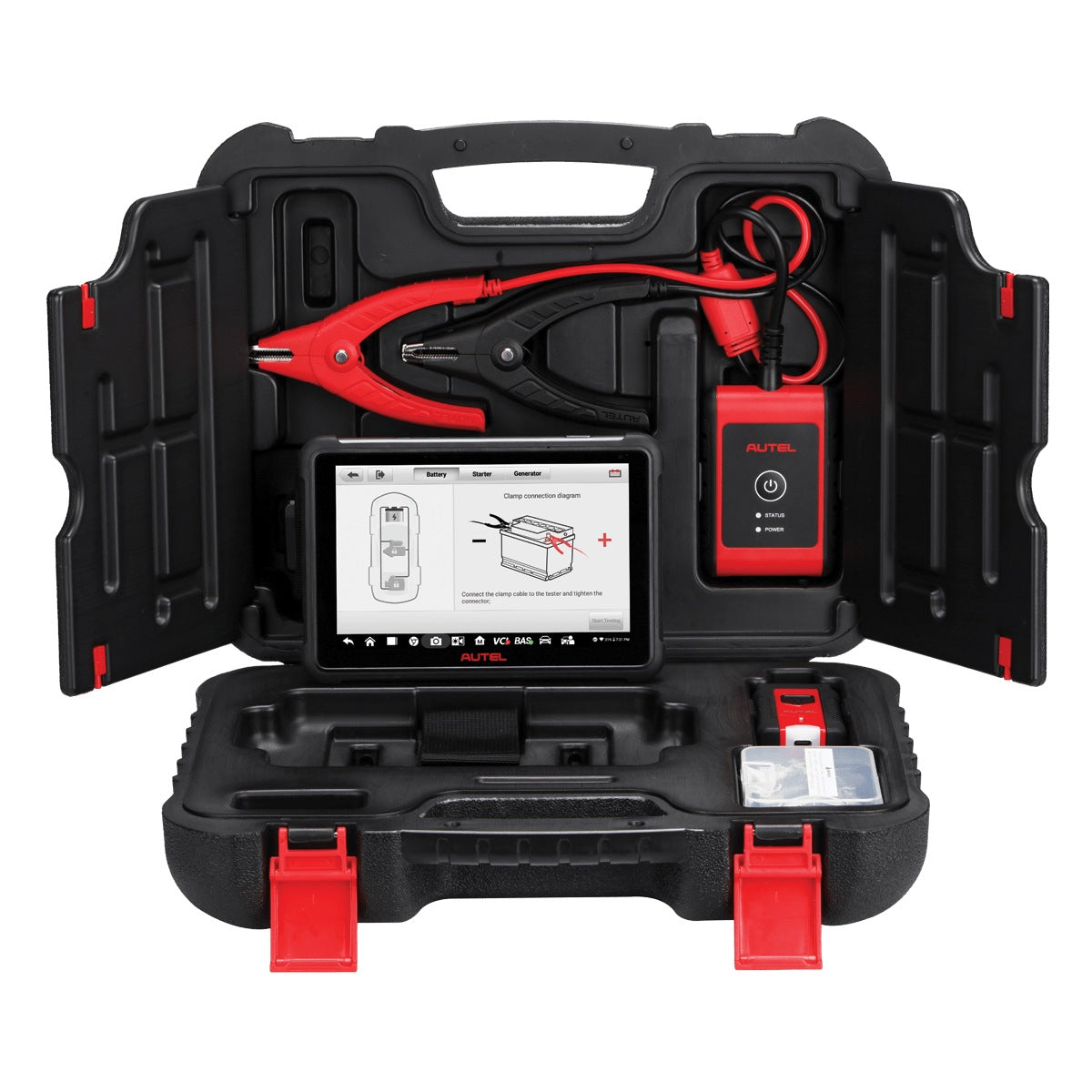 Autel MaxiBAS BT609 Batterie- und Diagnosetester im Transportkoffer mit Testklemmen und Bluetooth-Interface