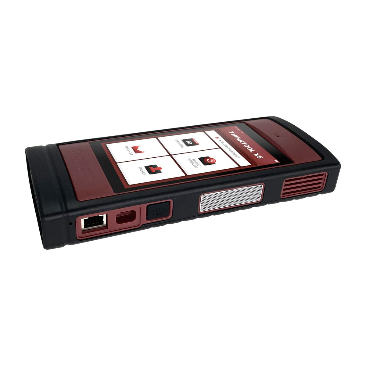 Thinkcar Thinktool X5 von der Seite mit Netzwerk- und USB-C-Anschluss