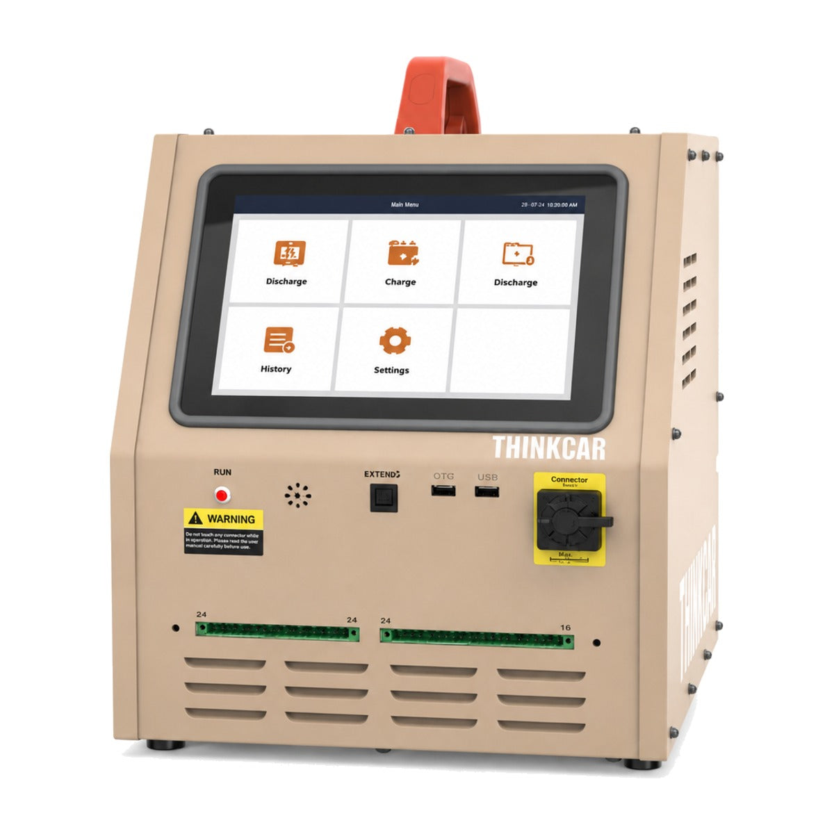 Thinkcar EVP803 Batteriemodul-Balancer mit Touchscreen, Bedienelementen und zwei Kanal-Anschlussleisten