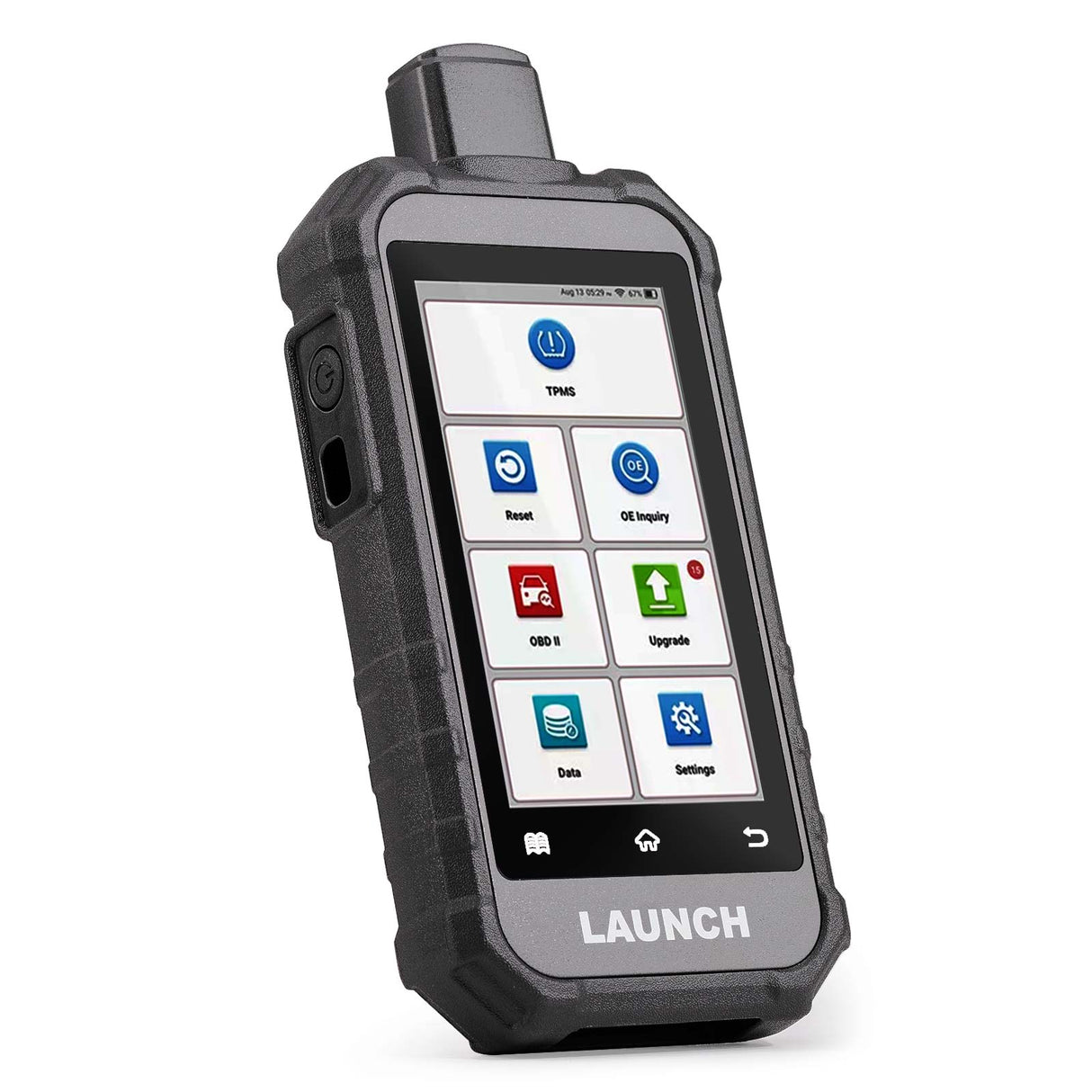 LAUNCH X431 TPMS 5011 V2 RDKS-Geraet schraeg von vorne vor weissem Hintergrund