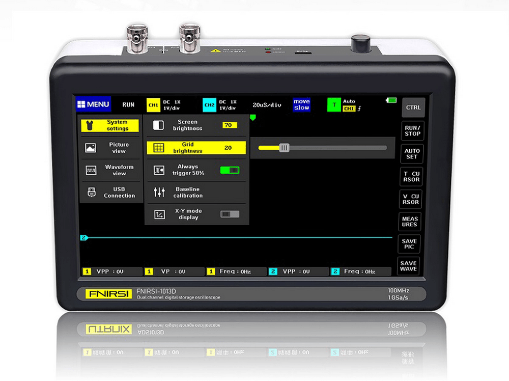 FNIRSI-1013D Digitales Mini-Tablet-Oszilloskop Zweikanal.