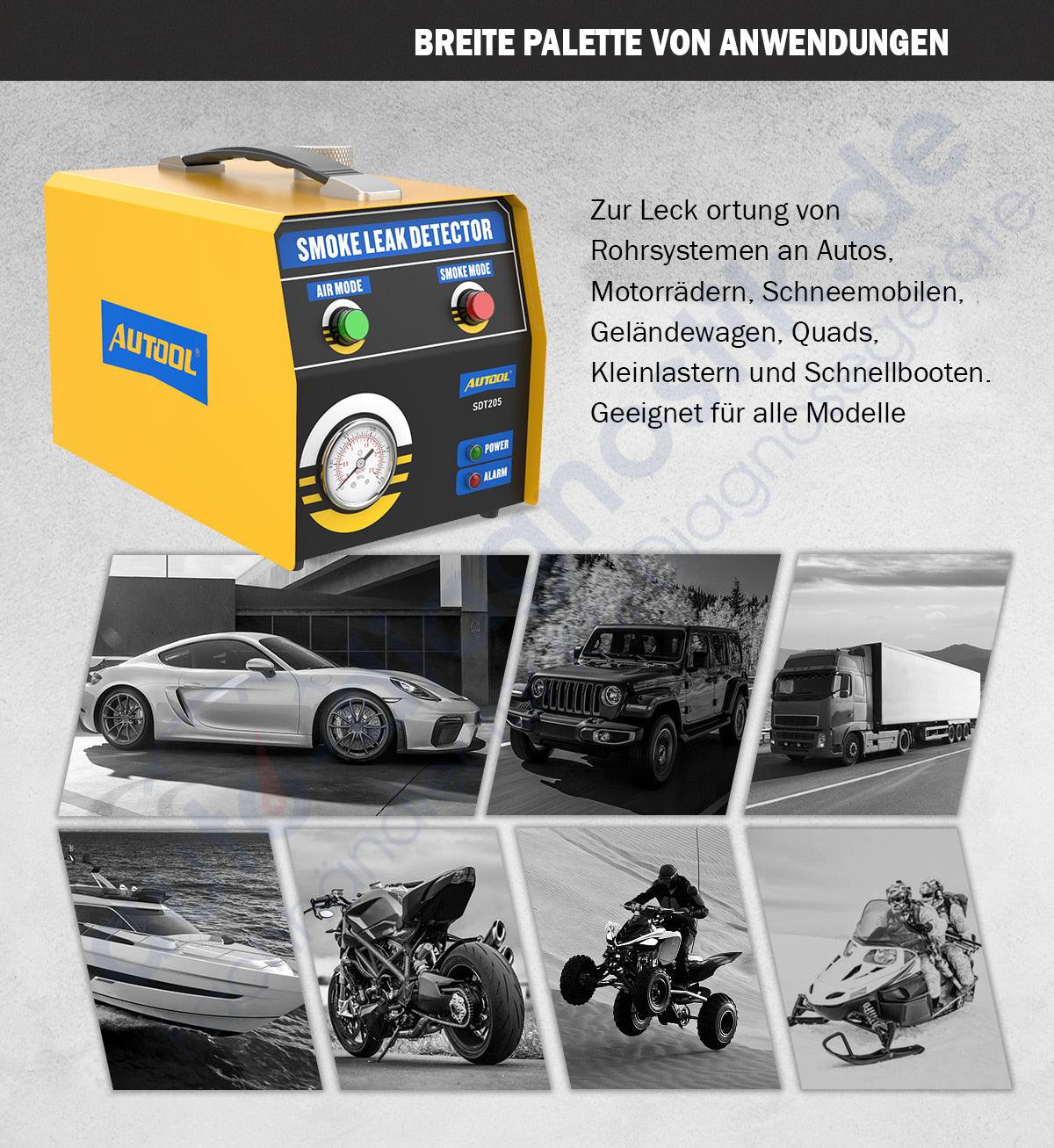 AUTOOL KFZ Rauchmaschine Lecksuchgerät Auto EVAP Nebelmaschine Vakuum Diagnose.