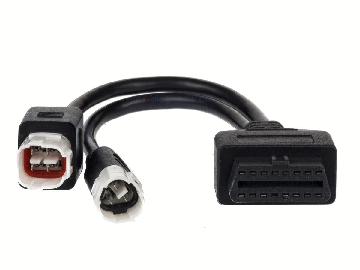 Yamaha 4pin + 3pin Adapterkabel Diagnosegerät OBD Kabel 2 in 1 OBD2 Diagnose.