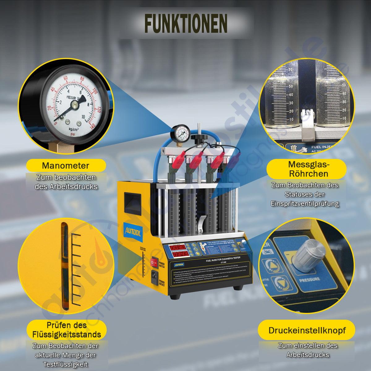 Autool CT160 Original KFZ Diesel Einspritzdüsen Tester & beheizter Reiniger.