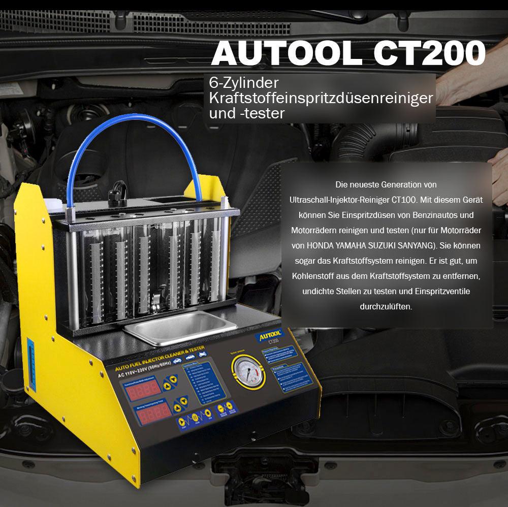 Autool CT200 Original KFZ Benzin Einspritzdüsen Tester & Ultraschall Reiniger.