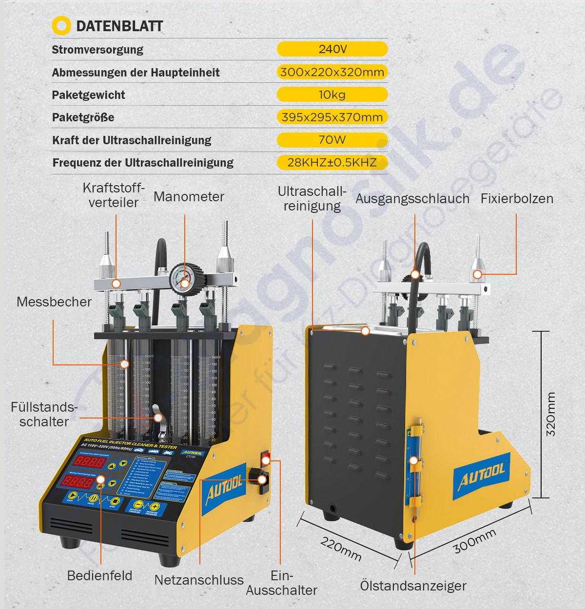Autool CT150 KFZ Benzin Einspritzdüsen Tester- und Reinigungsmaschine.