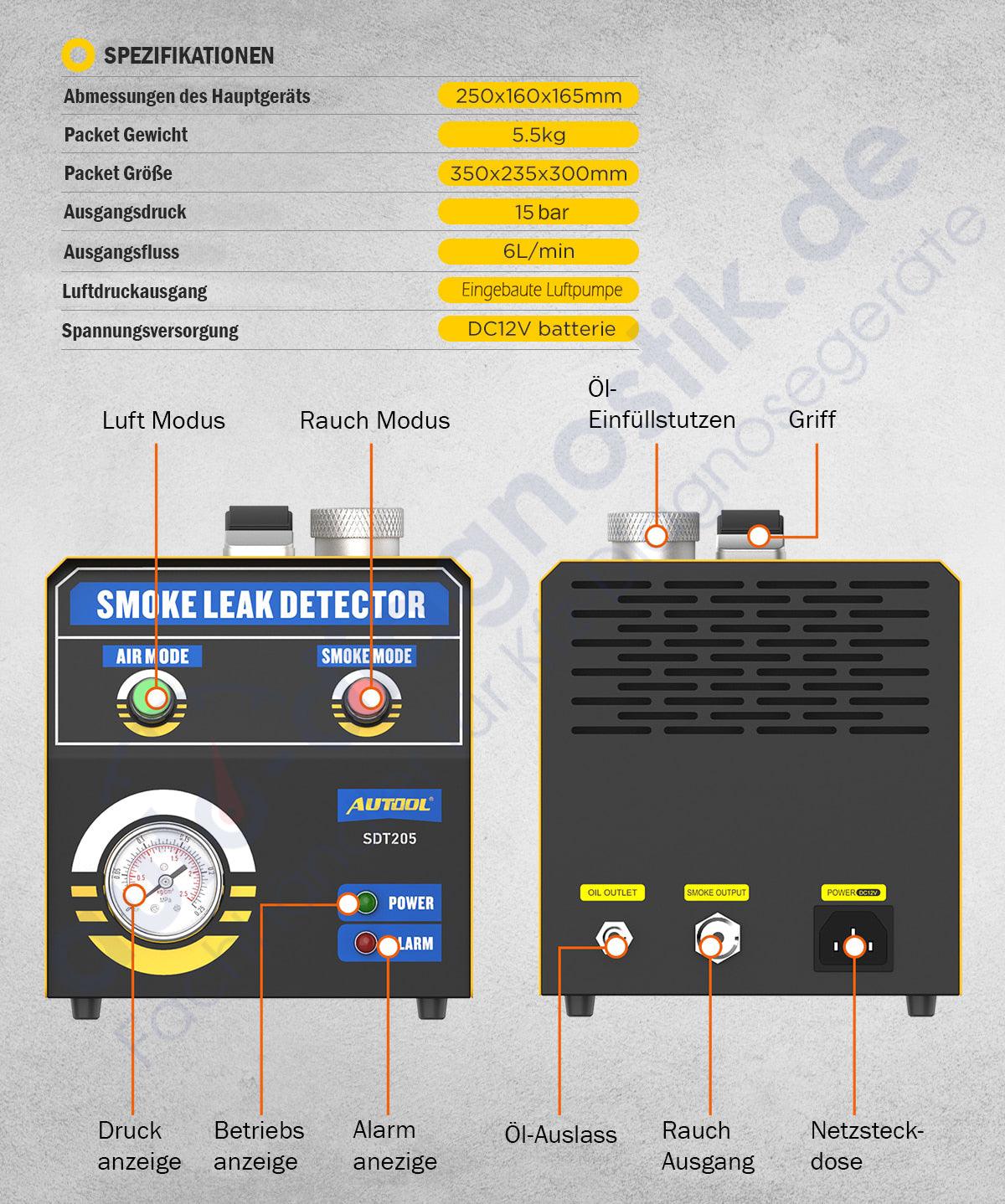 AUTOOL KFZ Rauchmaschine Lecksuchgerät Auto EVAP Nebelmaschine Vakuum Diagnose.