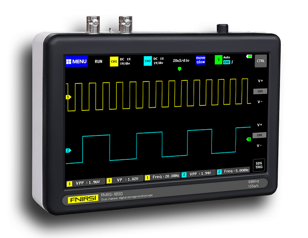 FNIRSI-1013D Digitales Mini-Tablet-Oszilloskop Zweikanal.