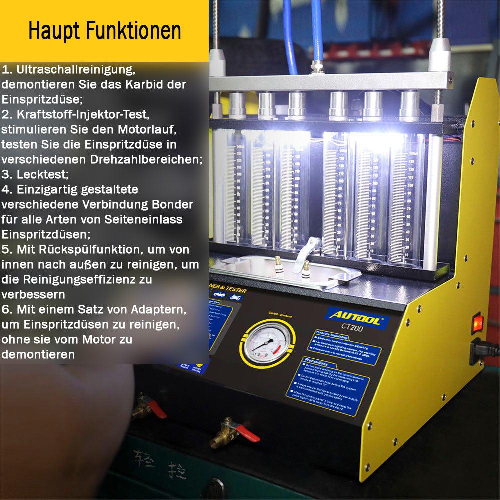Autool CT200 Original KFZ Benzin Einspritzdüsen Tester & Ultraschall Reiniger.