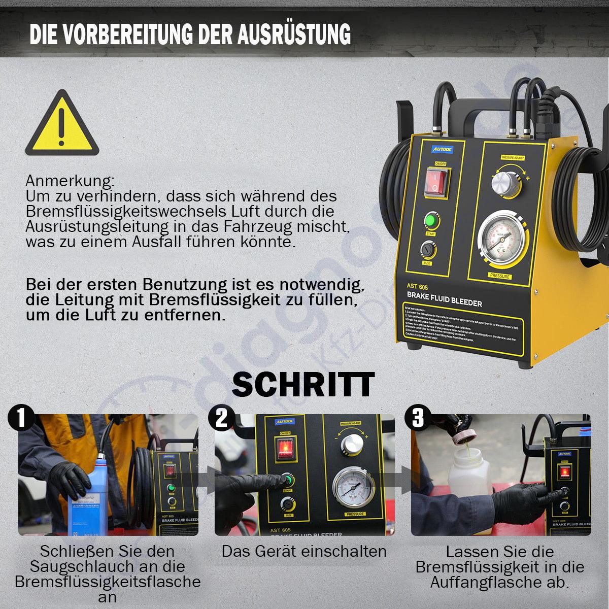 Elektrisch Bremsenentlüftungsgerät Bremsenentlüfter Kfz Bremse Entlüftungsgerät.