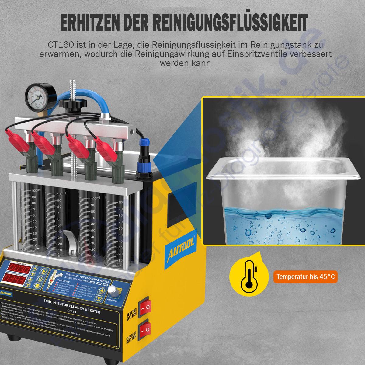 Autool CT160 Original KFZ Diesel Einspritzdüsen Tester & beheizter Reiniger.