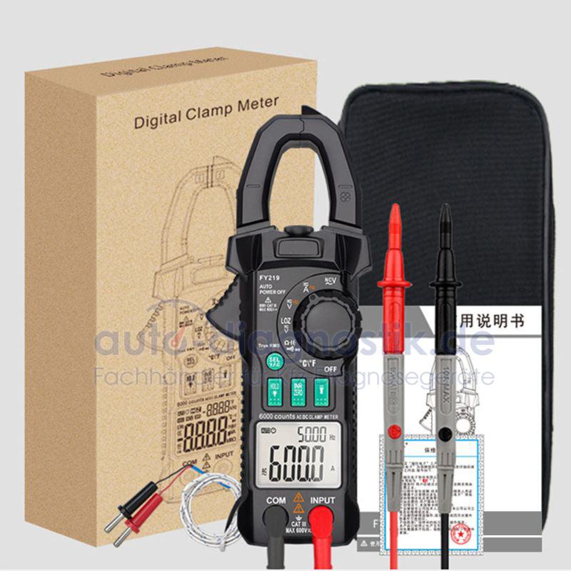 FY219 Digitale AC-DC Clamp Multimeter Stromzangenmessgerät Widerstandsmessung.