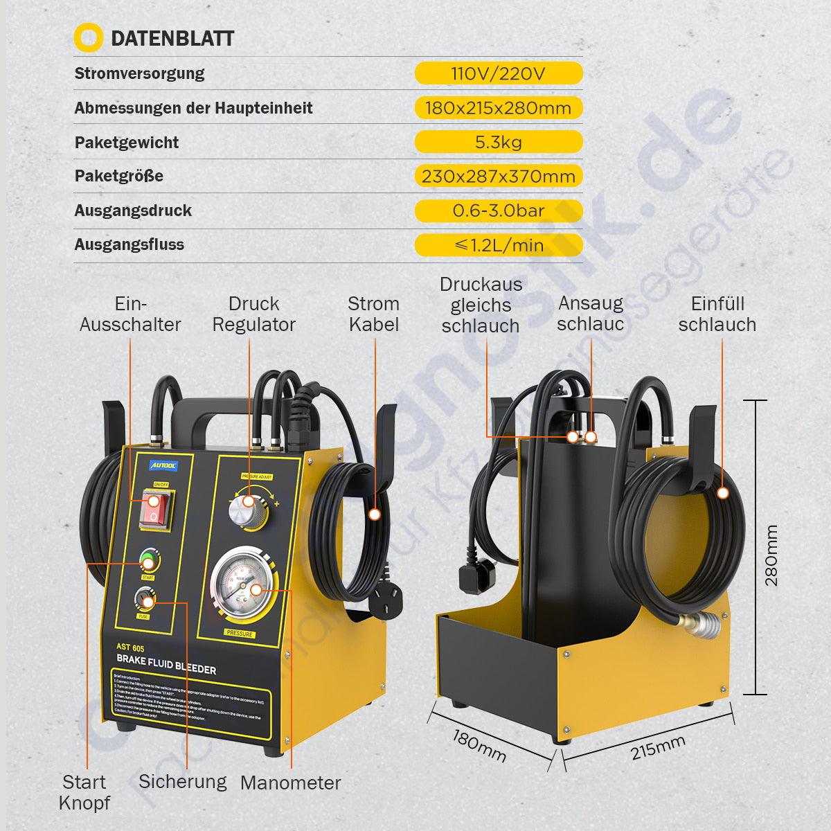 Elektrisch Bremsenentlüftungsgerät Bremsenentlüfter Kfz Bremse Entlüftungsgerät.