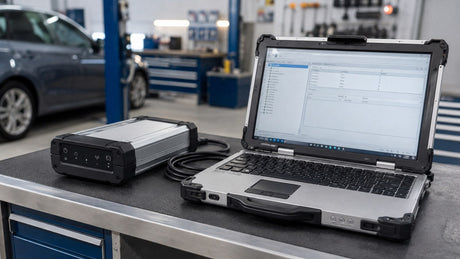BMW-ICOM-Diagnoseset mit Interface und Notebook