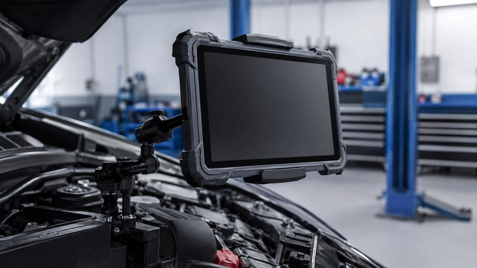 Robustes Tablet Panasonic Toughbook CF-D1 MK3 in der Werkstatt