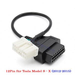 Tesla Model S - X OBD2 12pin to 16pin diagnostic connector cable 2012-2015