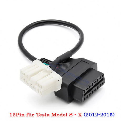 Tesla Model S - X OBD2 12pin to 16pin diagnostic connector cable 2012-2015