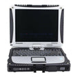 Caterpillar Diagnosegerät mit Panasonic Toughbook CF-19, aufgeklappt von vorne