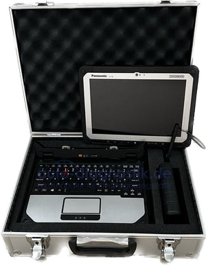 Panasonic Toughbook CF-20 im geöffneten Alukoffer mit Tastatureinheit