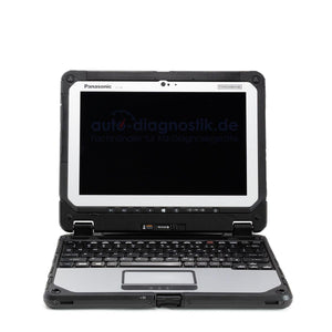 Caterpillar Diagnosegerät mit Panasonic Toughbook CF-20 von vorne
