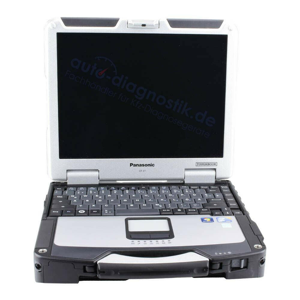 Caterpillar Diagnosegerät mit Panasonic Toughbook CF-31 von vorne