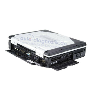 Panasonic Toughbook CF-31 mit geöffneten Klappen und Anschlüssen