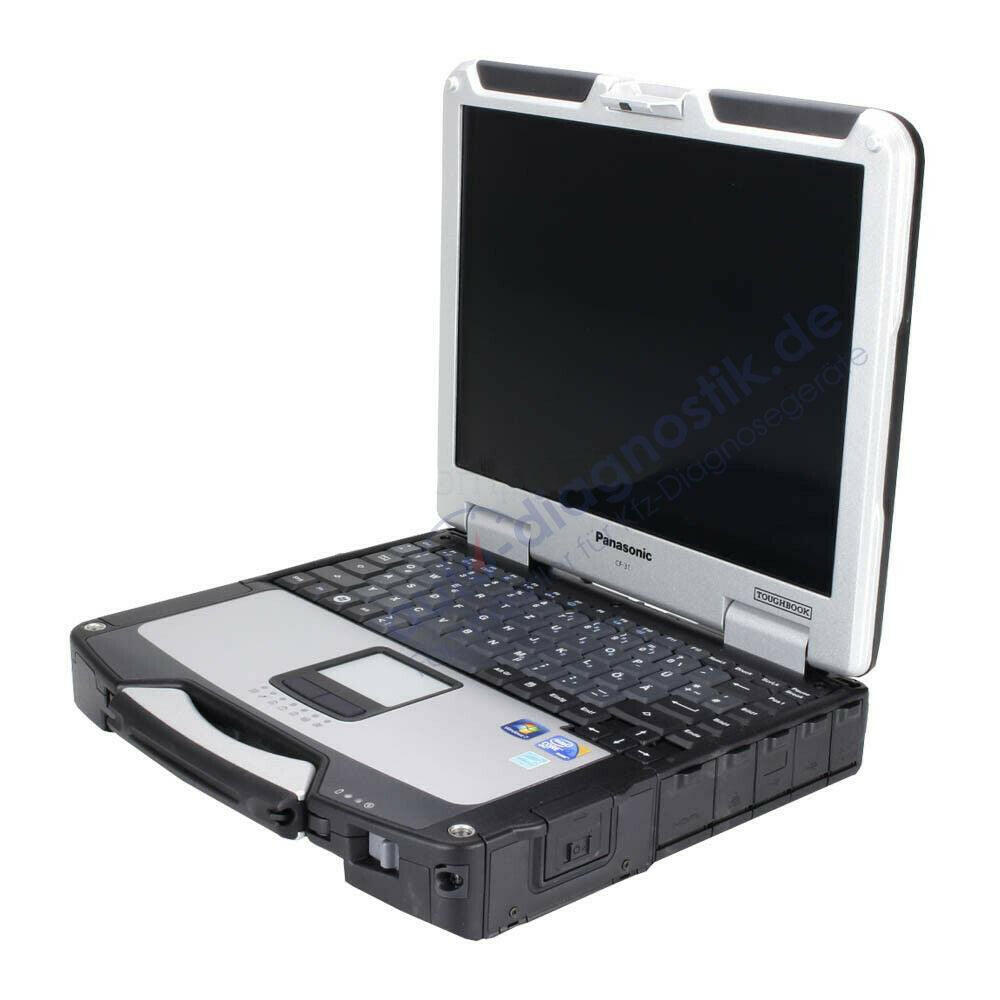 Panasonic Toughbook CF-31 seitlich mit gedrehtem Display für den Werkstatteinsatz