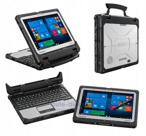 Panasonic Toughbook CF-33 in vier Ansichten als Notebook und Tablet