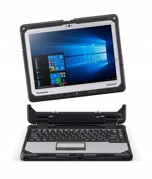 Panasonic Toughbook CF-33 mit abgenommenem Tablet über der Tastatureinheit