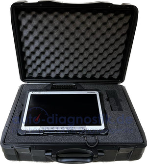 Panasonic Toughbook CF-D1 im Koffer mit Schaumstoffeinlage