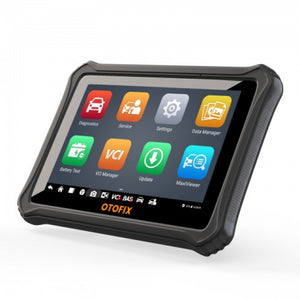 OTOFIX D1 Lite Diagnosetablet in Schrägansicht mit Diagnose- und Service-Menü