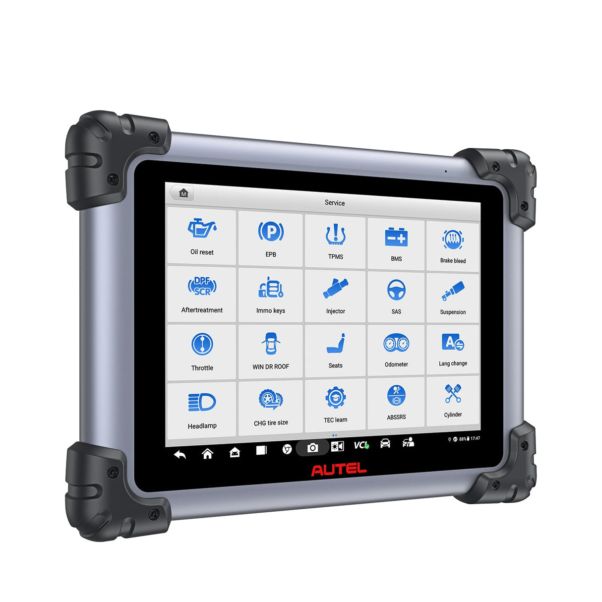 Autel MaxiSys Elite II Pro mit Servicefunktions-Übersicht auf dem Display