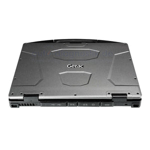 Getac S410 zugeklappt von hinten mit Anschlussleiste