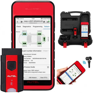 Autel MaxiTPMS ITS600 Pro Übersicht mit Koffer, MaxiVCI V200 und Sensor-Funkverbindung