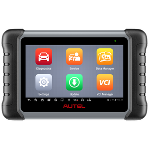 Autel MaxiCom MK808K-BT Frontansicht mit Hauptmenü und VCI-Manager