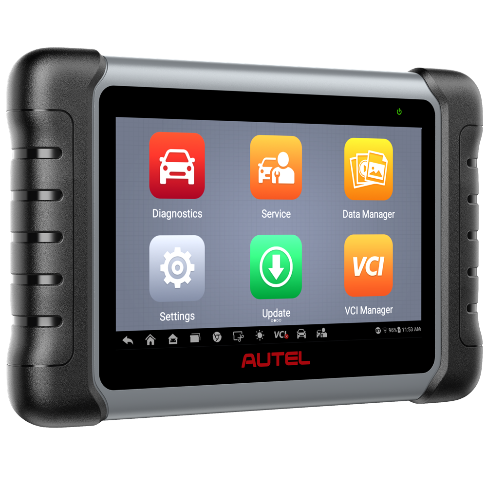 Autel MaxiCom MK808K-BT Seitenansicht mit Schutzrahmen