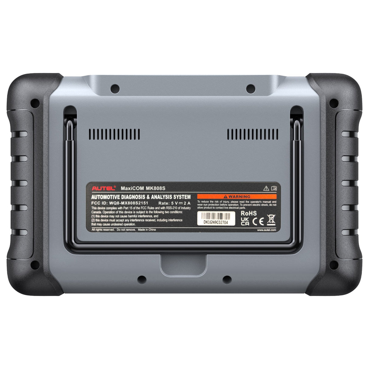 Autel MaxiCom MK808S Rückseite mit Typenschild