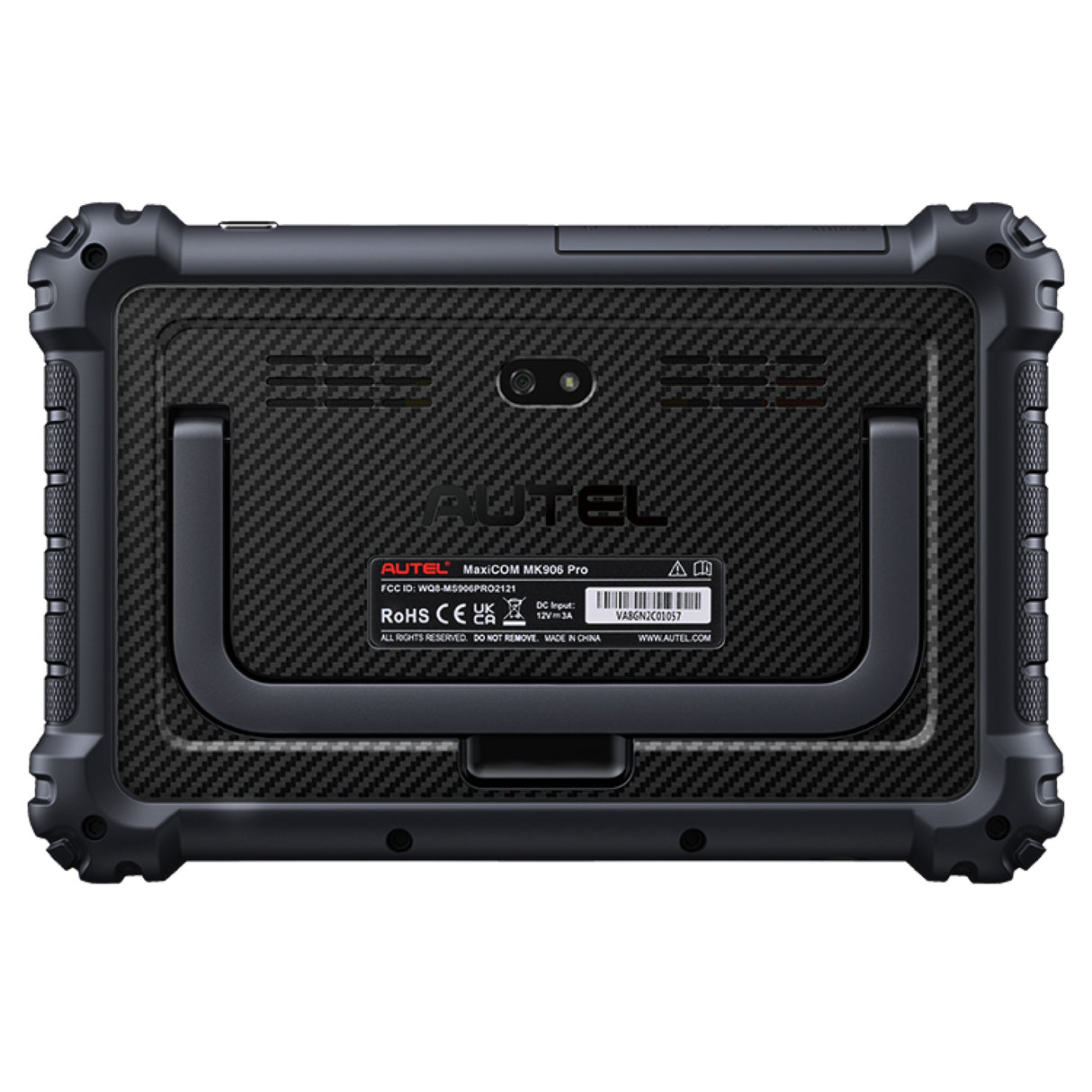 Autel MaxiCom MK906 Pro Rückseite mit Standfuß und Kamera