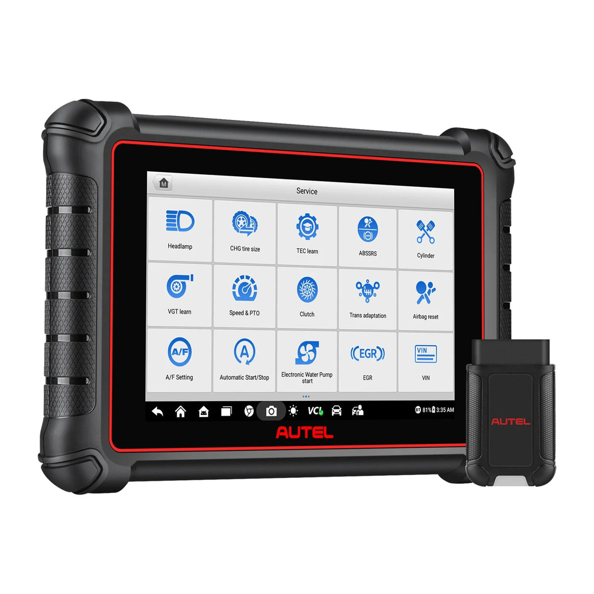 Autel MaxiPro MP900-BT mit Servicefunktions-Menü und MaxiVCI V150 Bluetooth-Interface