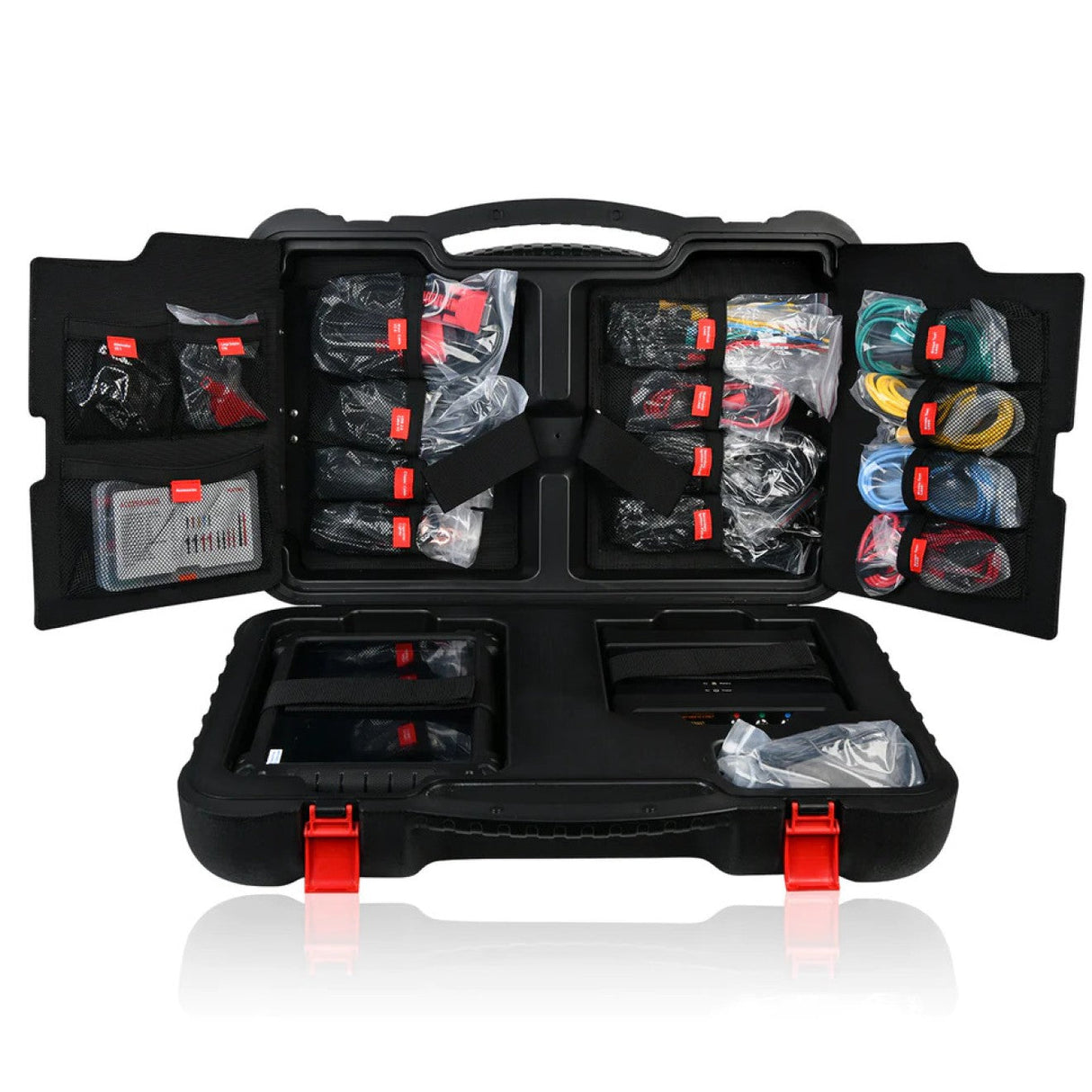 Autel MaxiSys MS919 Kofferinhalt mit Kabeln und Zubehör