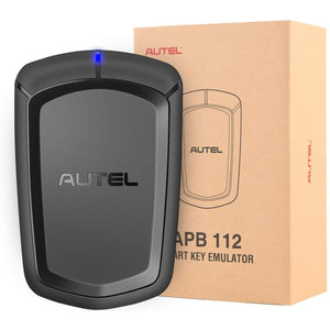 Autel APB112 Smart Key Emulator neben seiner Produktverpackung mit Autel-Aufdruck