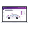 Autodata Software mit Fahrzeugdaten und Reparaturwerten auf dem Laptop