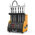 AUTOOL CT400 GDI Einspritzduesen-Tester und Reinigungsgeraet mit sechs Messzylindern vor weissem Hintergrund