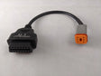 Harley-Davidson 6 Pin Adapterkabel mit orangefarbenem Diagnosestecker und 16-Pin OBD2 Buchse