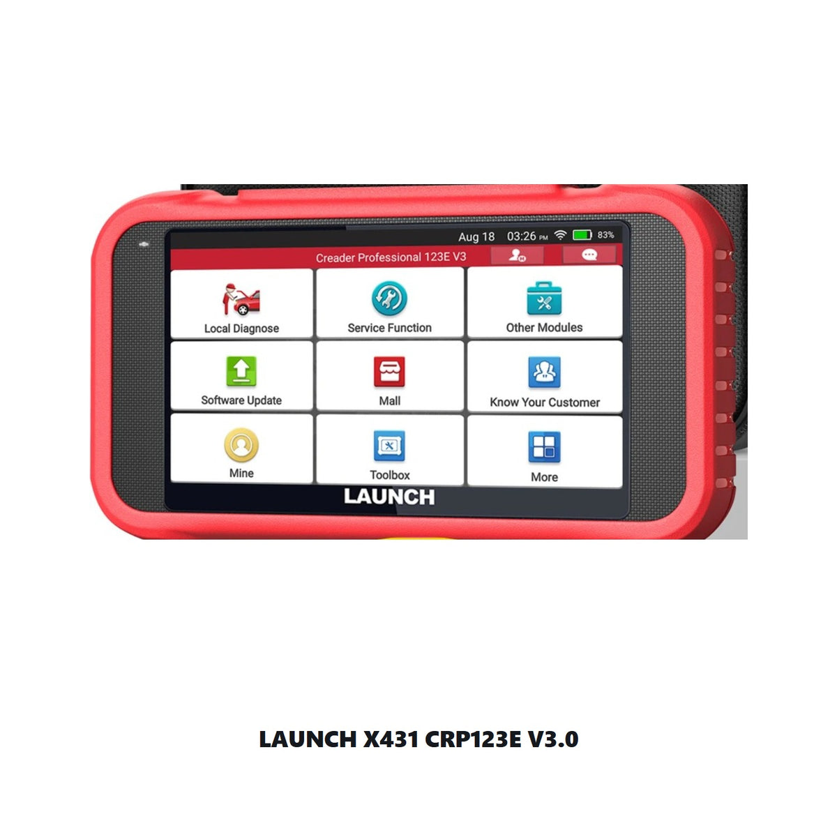 LAUNCH X431 CRP123E V3.0 OBD2 Diagnosegeraet mit 5 Zoll Touchscreen vor weissem Hintergrund