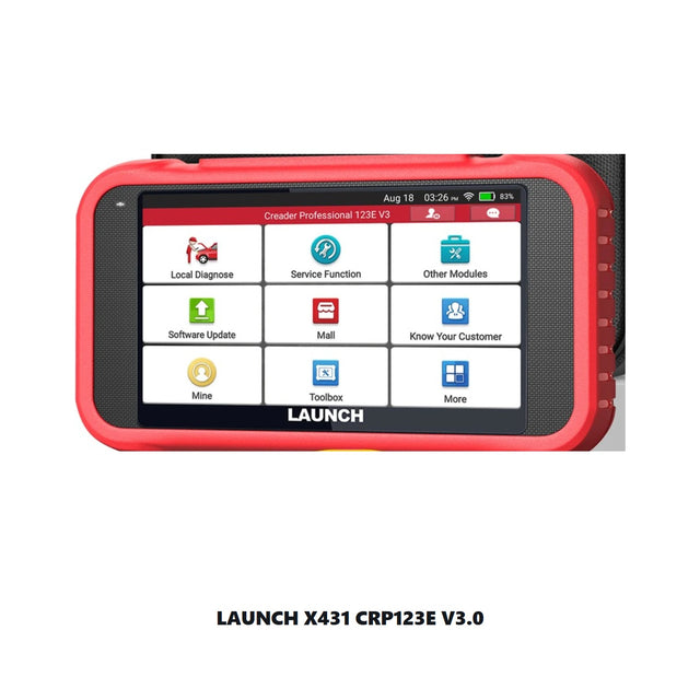 LAUNCH X431 CRP123E V3.0 OBD2 Diagnosegeraet mit 5 Zoll Touchscreen vor weissem Hintergrund